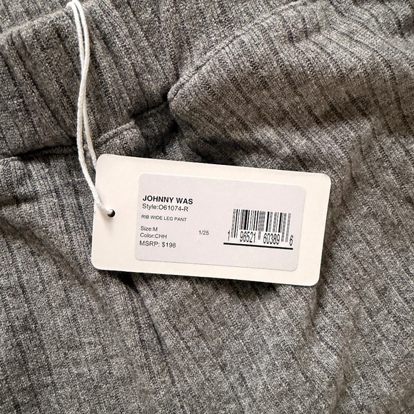JOHNNY WAS Calme Cozy Ribbed Gray Lounge Ankle Pant Sz M NWT $190!! - Picture 4 of 4